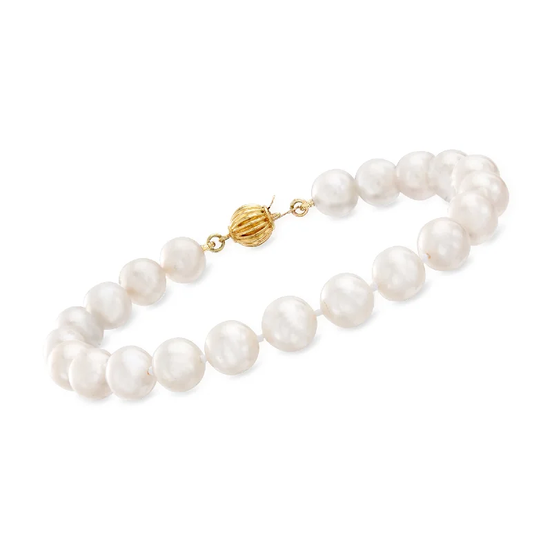 Exclusive Online Discounts On Stylish Jewelry Ross-Simons 7-7.5mm Cultured Pearl Bracelet With 14kt Yellow Gold