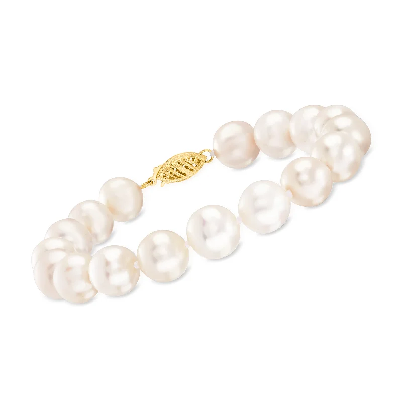 Grab Stylish Jewelry Before The Sale Ends Ross-Simons 9.5-10.5mm Cultured Pearl Bracelet With 14kt Yellow Gold