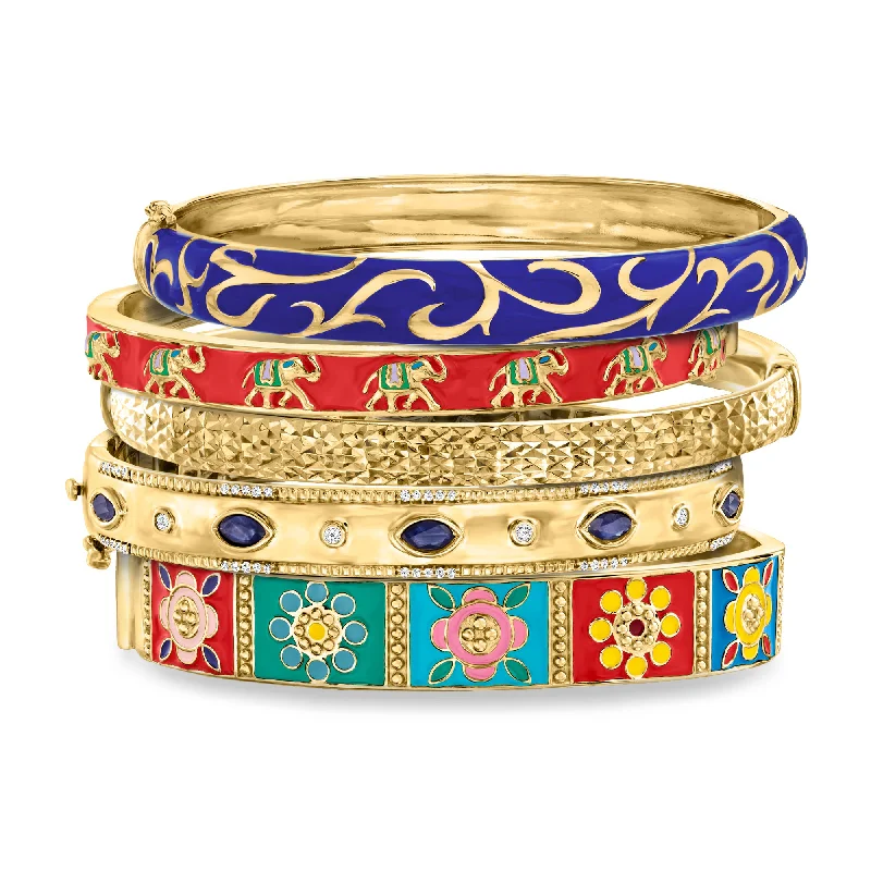 Luxury Jewelry Clearance – Shop Premium Styles Now Ross-Simons "Adventure Stack" Set Of 5 Bangle Bracelets in 18kt Gold Over Sterling Luxury Jewelry Clearance – Shop Premium Styles Now Ross-Simons "Adventure Stack" Set Of 5 Bangle Bracelets in 18kt Gold Over Sterling