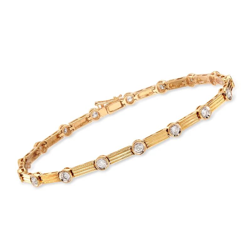 Big Savings On Your Favorite Jewelry Pieces Ross-Simons Bezel-Set Diamond Linear Station Bracelet in 14kt Yellow Gold Big Savings On Your Favorite Jewelry Pieces Ross-Simons Bezel-Set Diamond Linear Station Bracelet in 14kt Yellow Gold