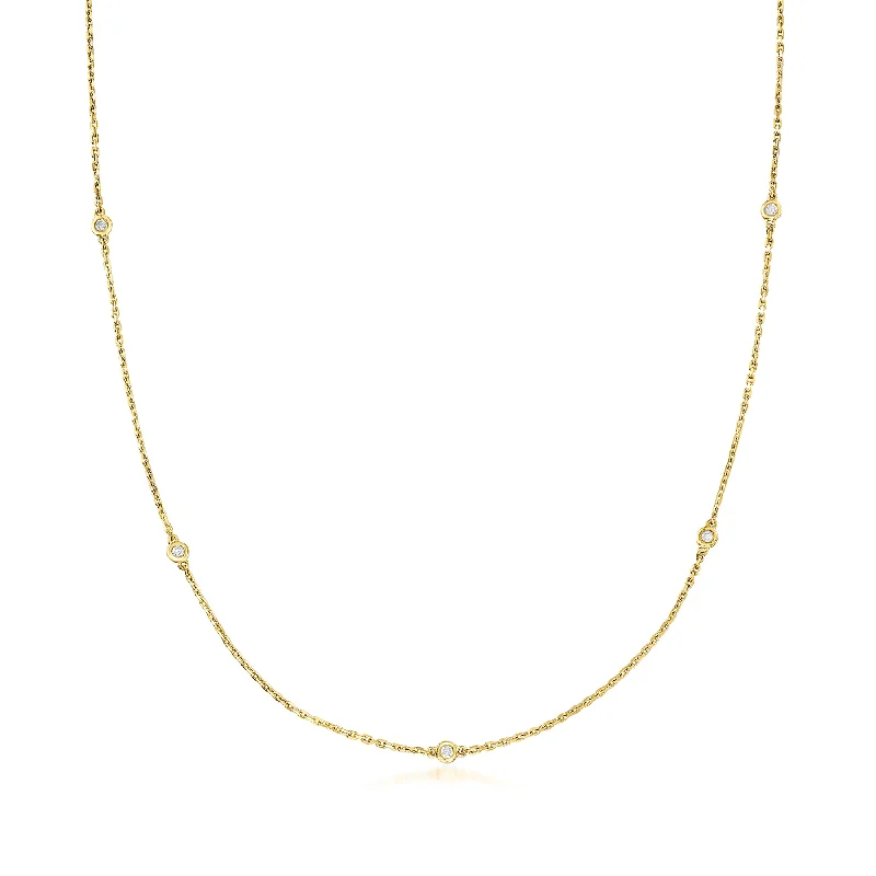 Luxury Jewelry Clearance – Shop Premium Styles Now Ross-Simons Bezel-Set Diamond Station Necklace in Sterling Silver Luxury Jewelry Clearance – Shop Premium Styles Now Ross-Simons Bezel-Set Diamond Station Necklace in Sterling Silver