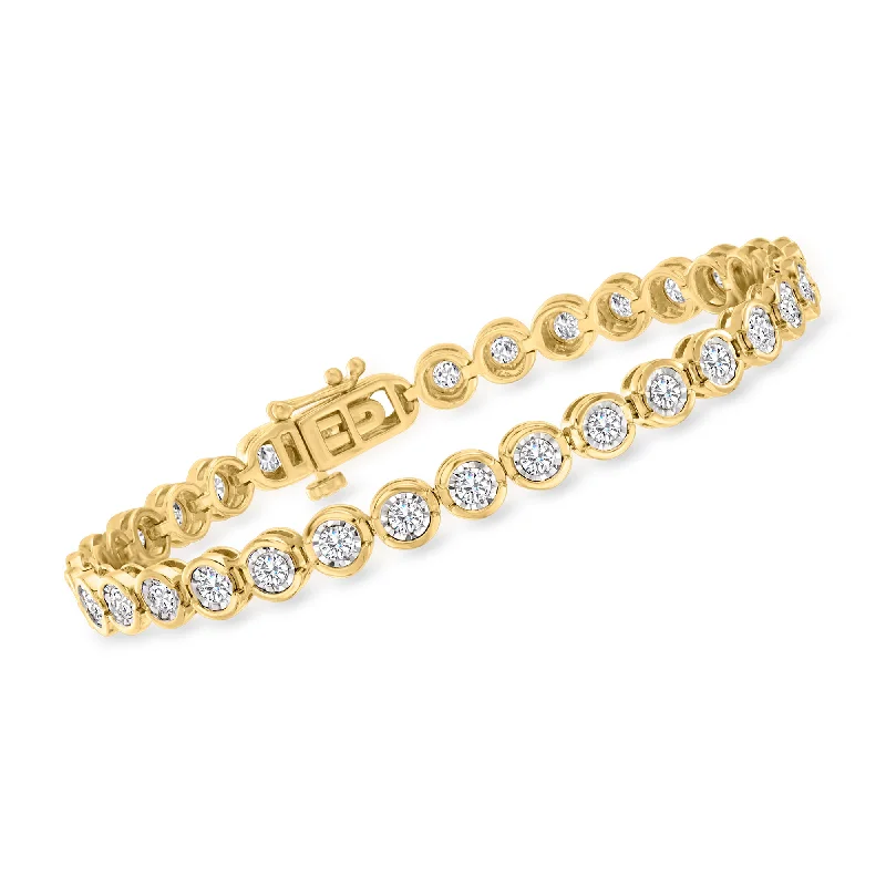 Special Offers On Handcrafted And Designer Jewelry Ross-Simons 3.00- Bezel-Set Diamond Tennis Bracelet in 18kt Gold Over Sterling