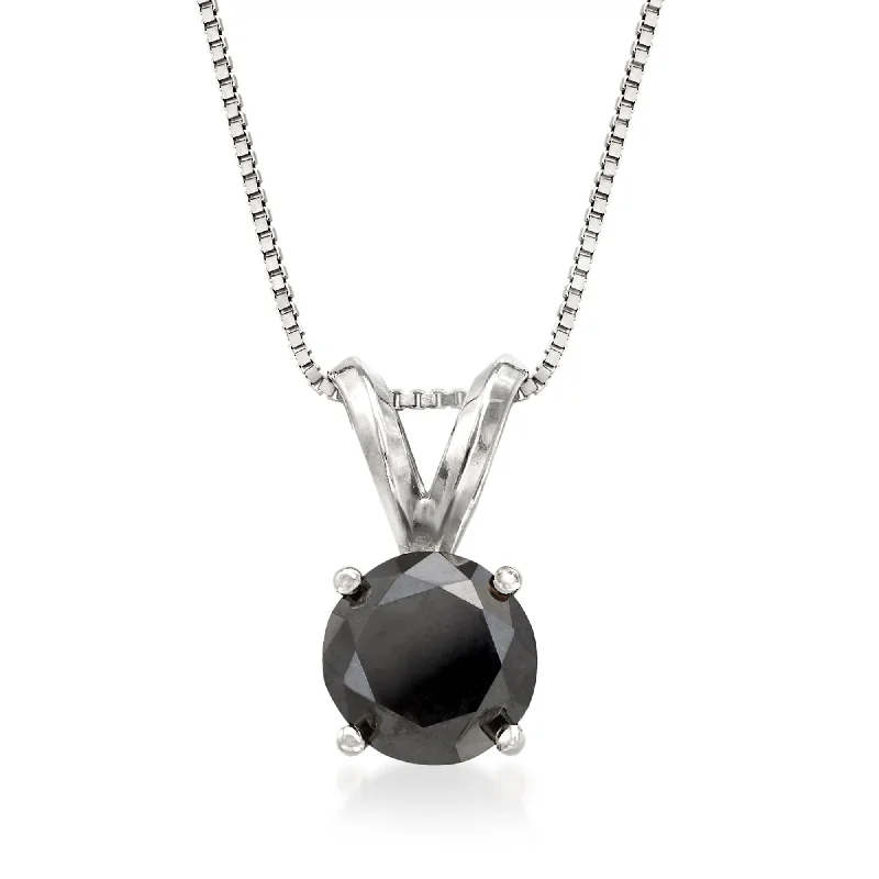 Unmissable Jewelry Clearance – Final Reductions Ross-Simons Black Diamond Solitaire Necklace in 14kt White Gold Unmissable Jewelry Clearance – Final Reductions Ross-Simons Black Diamond Solitaire Necklace in 14kt White Gold