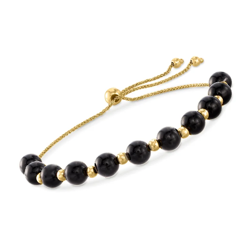 Chic And Stylish Jewelry At Exclusive Prices Ross-Simons Black Onyx and 14kt Yellow Gold Bead Bolo Bracelet Chic And Stylish Jewelry At Exclusive Prices Ross-Simons Black Onyx and 14kt Yellow Gold Bead Bolo Bracelet