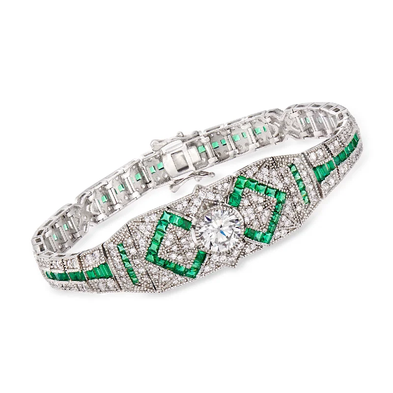 Buy More, Save More On Stunning Jewelry Pieces Ross-Simons CZ and Simulated Emerald Bracelet in Sterling Silver Buy More, Save More On Stunning Jewelry Pieces Ross-Simons CZ and Simulated Emerald Bracelet in Sterling Silver