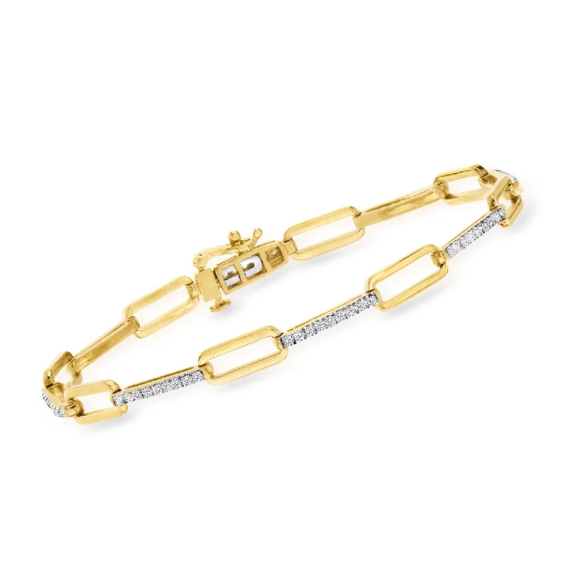Exclusive Jewelry Sale – Shine For Less Ross-Simons Diamond Paper Clip Link Bracelet in 18kt Gold Over Sterling Exclusive Jewelry Sale – Shine For Less Ross-Simons Diamond Paper Clip Link Bracelet in 18kt Gold Over Sterling