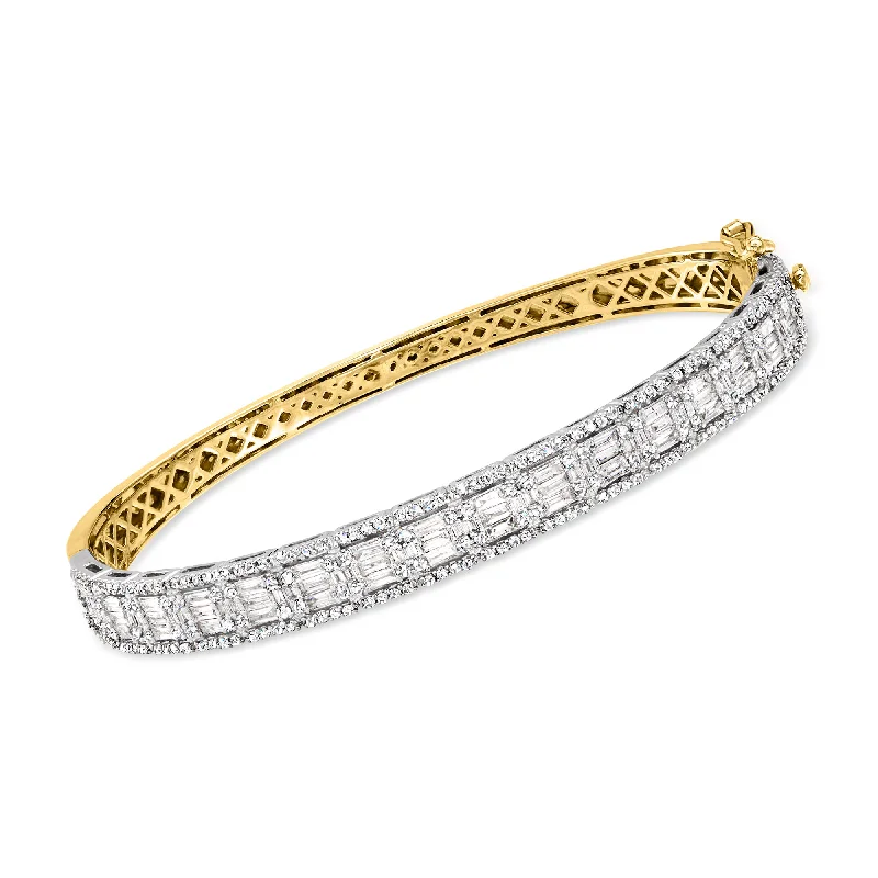 Chic, Trendy, And Affordable Jewelry Sale Ross-Simons Diamond Bangle Bracelet in 14kt 2-Tone Gold Chic, Trendy, And Affordable Jewelry Sale Ross-Simons Diamond Bangle Bracelet in 14kt 2-Tone Gold