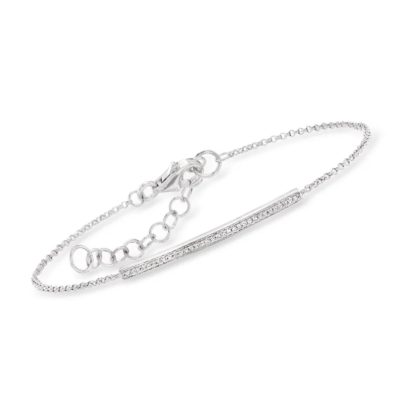Limited-Stock Jewelry Sale – Once It's Gone, It's Gone Ross-Simons Diamond Bar Bracelet in Sterling Silver
