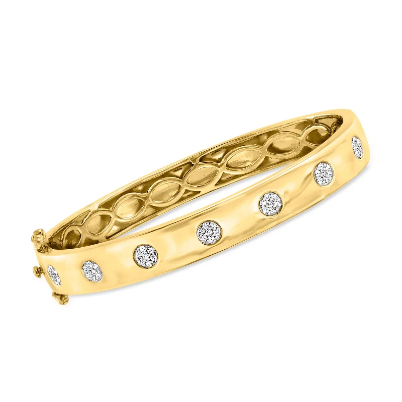 Dazzle With Discounts – Shop Jewelry On Sale Ross-Simons Diamond Cluster Bangle Bracelet in 18kt Gold Over Sterling Dazzle With Discounts – Shop Jewelry On Sale Ross-Simons Diamond Cluster Bangle Bracelet in 18kt Gold Over Sterling