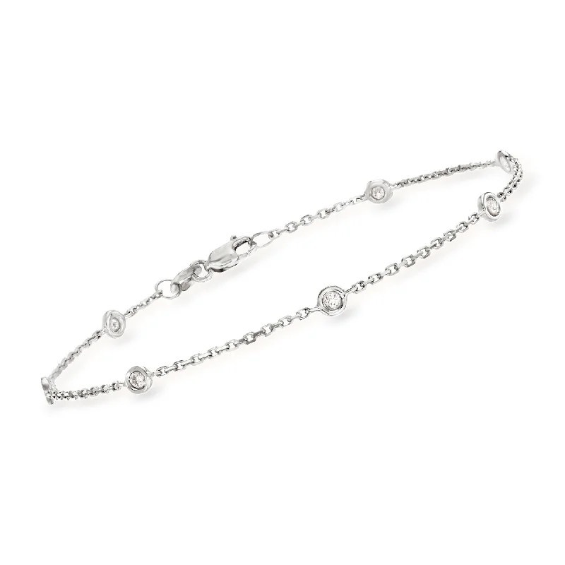 Affordable Gold-Plated Jewelry For Modern Fashion Ross-Simons Bezel-Set Diamond Station Bracelet in 14kt Yellow Gold Affordable Gold-Plated Jewelry For Modern Fashion Ross-Simons Bezel-Set Diamond Station Bracelet in 14kt Yellow Gold
