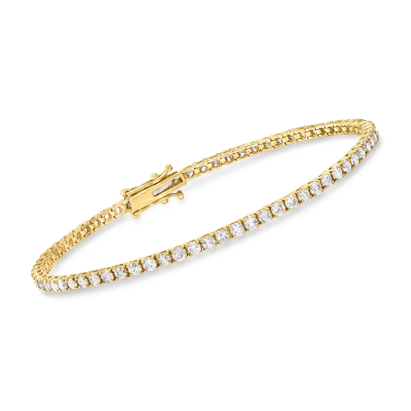 The Jewelry Sale You've Been Waiting For Is Here Ross-Simons Diamond Tennis Bracelet in 14kt Yellow Gold The Jewelry Sale You've Been Waiting For Is Here Ross-Simons Diamond Tennis Bracelet in 14kt Yellow Gold