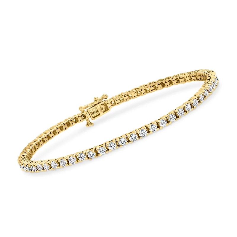 Luxury Jewelry At Unbeatable Discounts Ross-Simons Diamond Tennis Bracelet in 14kt Yellow Gold Luxury Jewelry At Unbeatable Discounts Ross-Simons Diamond Tennis Bracelet in 14kt Yellow Gold