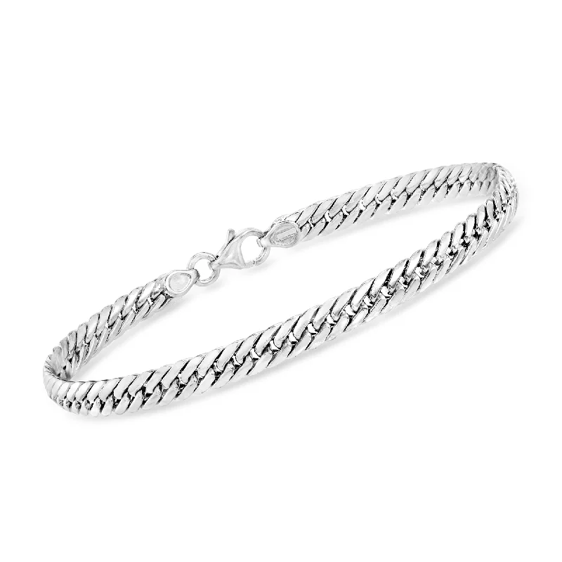 Luxury Handcrafted Jewelry For Elegant Looks Ross-Simons Italian 14kt White Gold Cuban-Link Bracelet Luxury Handcrafted Jewelry For Elegant Looks Ross-Simons Italian 14kt White Gold Cuban-Link Bracelet