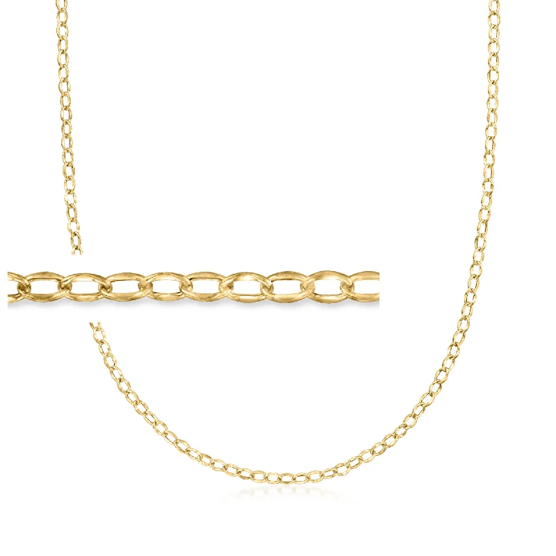 Fashion-Forward Jewelry At Incredible Prices Ross-Simons Italian 14kt Yellow Gold Oval-Link Necklace Fashion-Forward Jewelry At Incredible Prices Ross-Simons Italian 14kt Yellow Gold Oval-Link Necklace