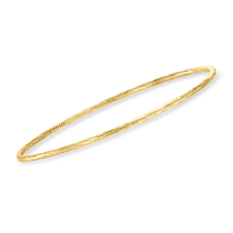 Modern Jewelry At Exclusive Discounts – Shop Today Ross-Simons Italian 14kt Yellow Gold Twisted Bangle Bracelet