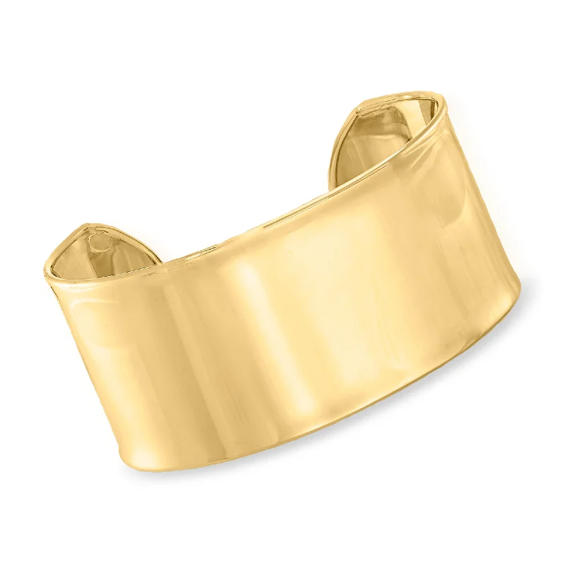 Delicate Crystal Jewelry For Sophisticated Charm Ross-Simons Italian 14kt Yellow Gold Wide Cuff Bracelet Delicate Crystal Jewelry For Sophisticated Charm Ross-Simons Italian 14kt Yellow Gold Wide Cuff Bracelet