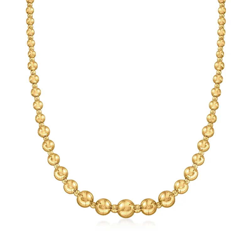 Don't Miss These Dazzling Jewelry Discounts Ross-Simons Italian 18kt Yellow Gold Graduated Bead Necklace Don't Miss These Dazzling Jewelry Discounts Ross-Simons Italian 18kt Yellow Gold Graduated Bead Necklace