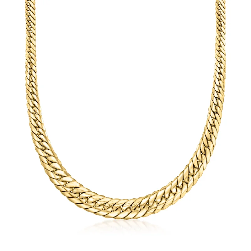 Timeless Jewelry At Special Discount Rates Ross-Simons Italian 18kt Yellow Gold Graduated Cuban-Link Necklace Timeless Jewelry At Special Discount Rates Ross-Simons Italian 18kt Yellow Gold Graduated Cuban-Link Necklace