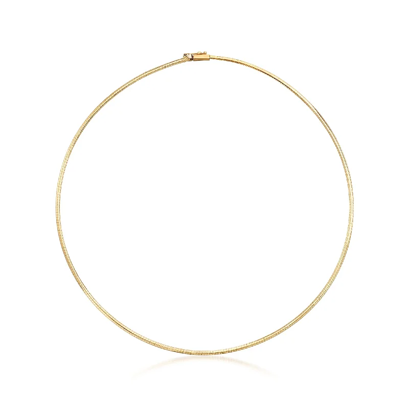 Buy More, Save More – Special Jewelry Discounts Ross-Simons Italian 2mm 18kt Yellow Gold Omega Necklace Buy More, Save More – Special Jewelry Discounts Ross-Simons Italian 2mm 18kt Yellow Gold Omega Necklace