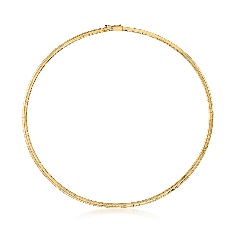Limited-Time Jewelry Discounts – Shine Without The Splurge Ross-Simons Italian 4mm 14kt Yellow Gold Omega Necklace Limited-Time Jewelry Discounts – Shine Without The Splurge Ross-Simons Italian 4mm 14kt Yellow Gold Omega Necklace