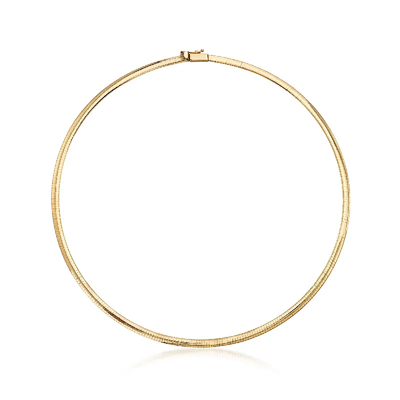 Ross-Simons Italian 4mm 18kt Yellow Gold Omega Necklace