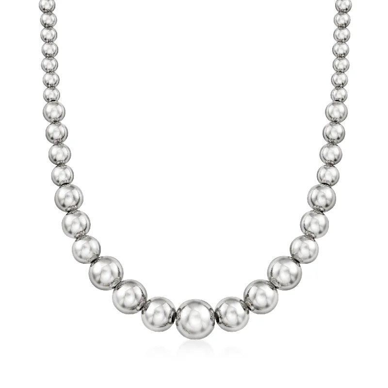 Premium Diamond Jewelry At Once-In-A-Lifetime Discounts Ross-Simons Italian 6-14mm Sterling Silver Graduated Bead Necklace Premium Diamond Jewelry At Once-In-A-Lifetime Discounts Ross-Simons Italian 6-14mm Sterling Silver Graduated Bead Necklace