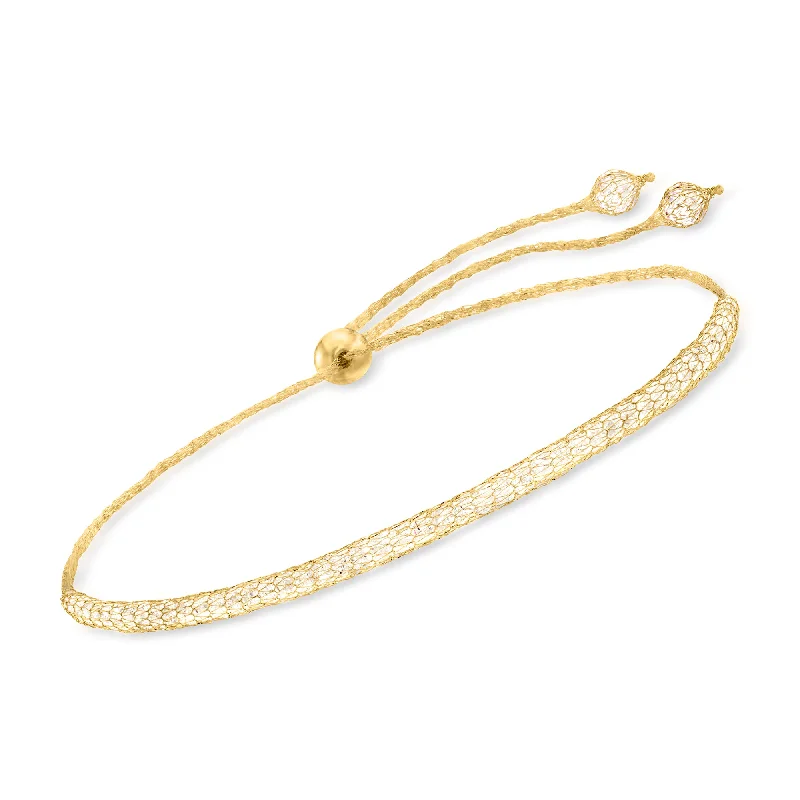 Fashion-Forward Jewelry At Incredible Prices Ross-Simons Italian CZ Mesh Bolo Bracelet in 14kt Yellow Gold Fashion-Forward Jewelry At Incredible Prices Ross-Simons Italian CZ Mesh Bolo Bracelet in 14kt Yellow Gold