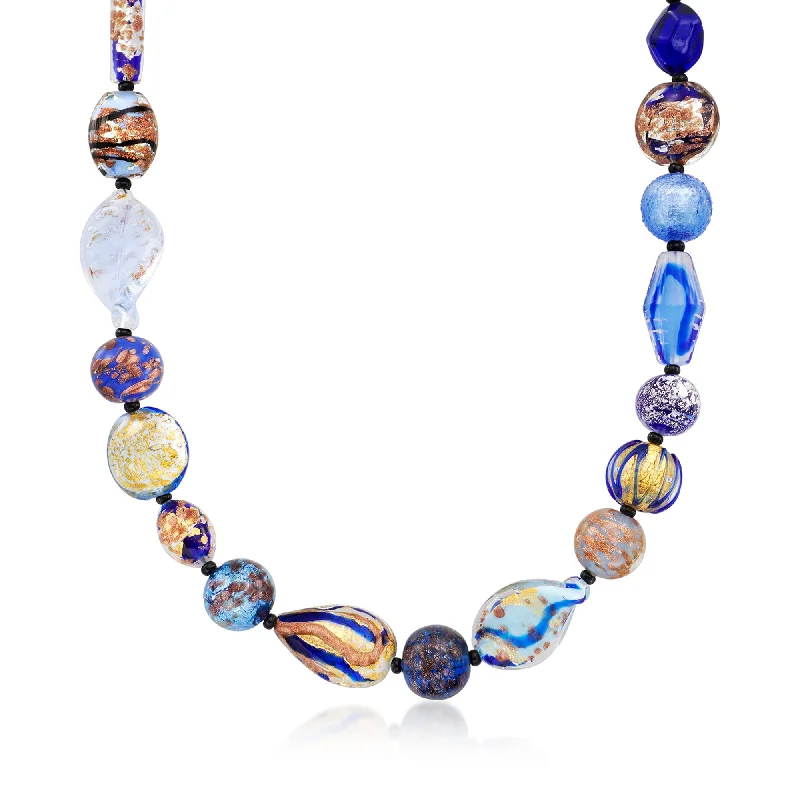 Stunning Jewelry Pieces At The Lowest Prices Ever Ross-Simons Italian Blue Murano Glass Bead Necklace in 18kt Gold Over Sterling Stunning Jewelry Pieces At The Lowest Prices Ever Ross-Simons Italian Blue Murano Glass Bead Necklace in 18kt Gold Over Sterling