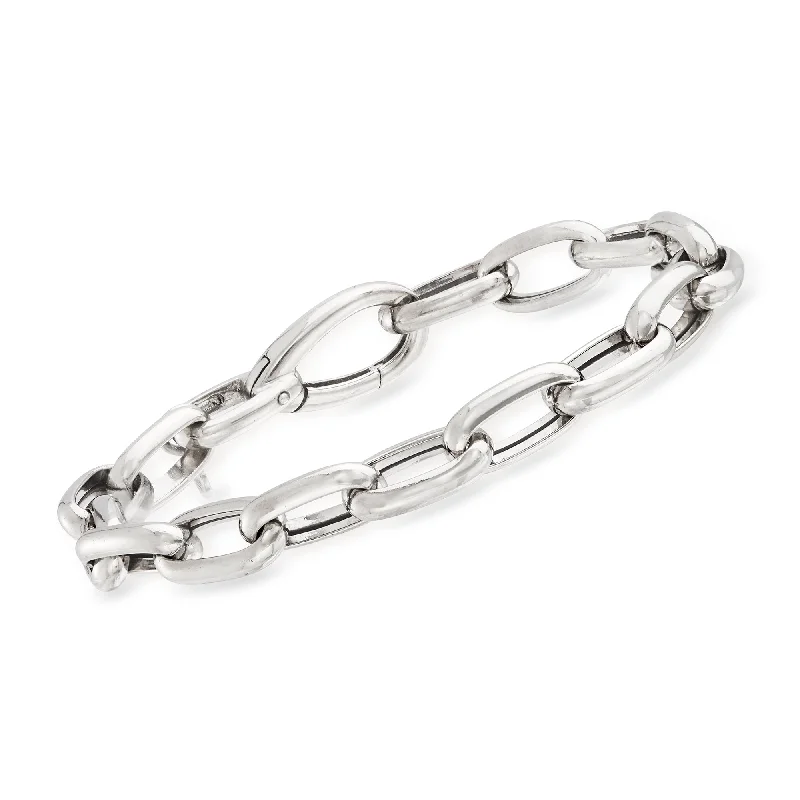 Fashion-Forward Geometric Jewelry For Contemporary Style Ross-Simons Italian Sterling Silver Paper Clip Link Bracelet