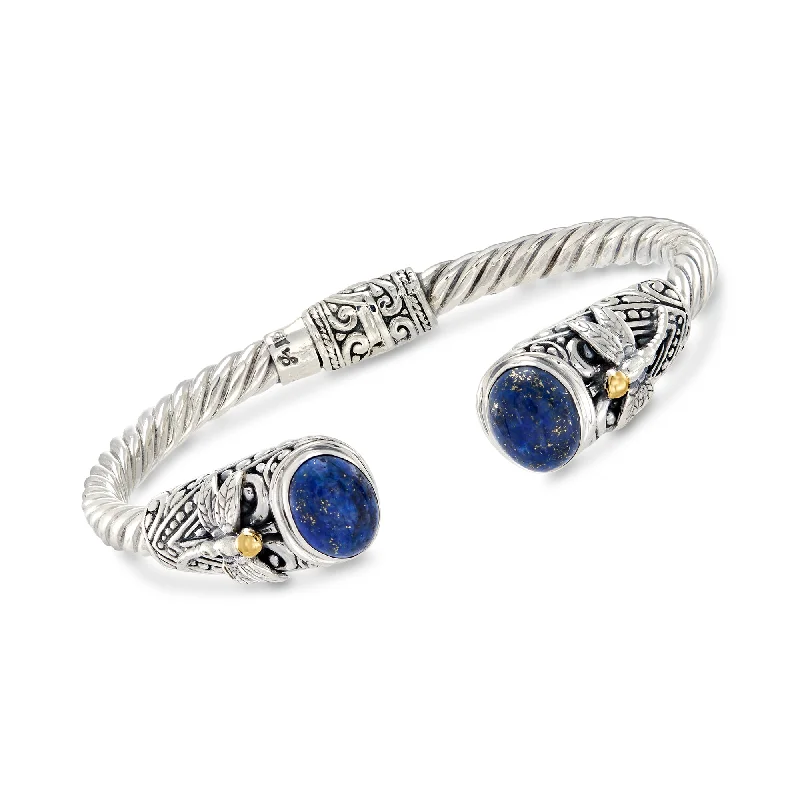 Your Perfect Accessory Now At The Best Price Ross-Simons Lapis Bali-Style Dragonfly Cuff Bracelet in Sterling Silver and 18kt Yellow Gold Your Perfect Accessory Now At The Best Price Ross-Simons Lapis Bali-Style Dragonfly Cuff Bracelet in Sterling Silver and 18kt Yellow Gold