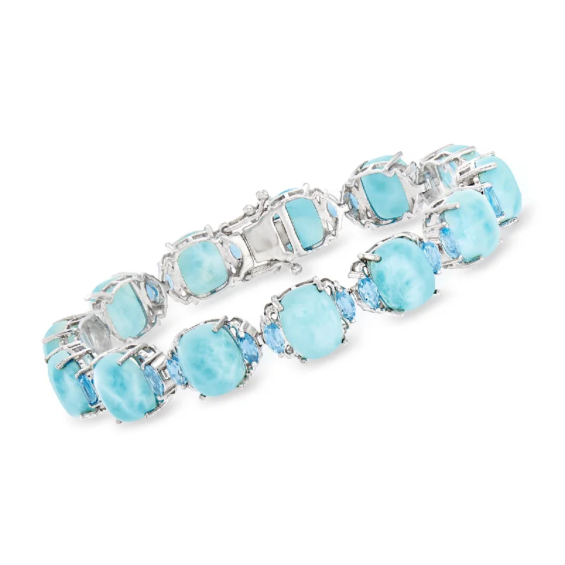 Special Jewelry Deals – Upgrade Your Collection Ross-Simons Larimar and Swiss Blue Topaz Bracelet in Sterling Silver Special Jewelry Deals – Upgrade Your Collection Ross-Simons Larimar and Swiss Blue Topaz Bracelet in Sterling Silver