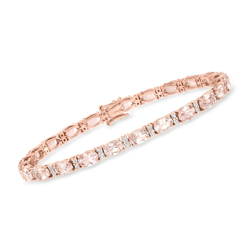 High-End Sparkle, Low-End Prices – Shop Now Ross-Simons Morganite and . Diamond Tennis Bracelet in 14kt Rose Gold