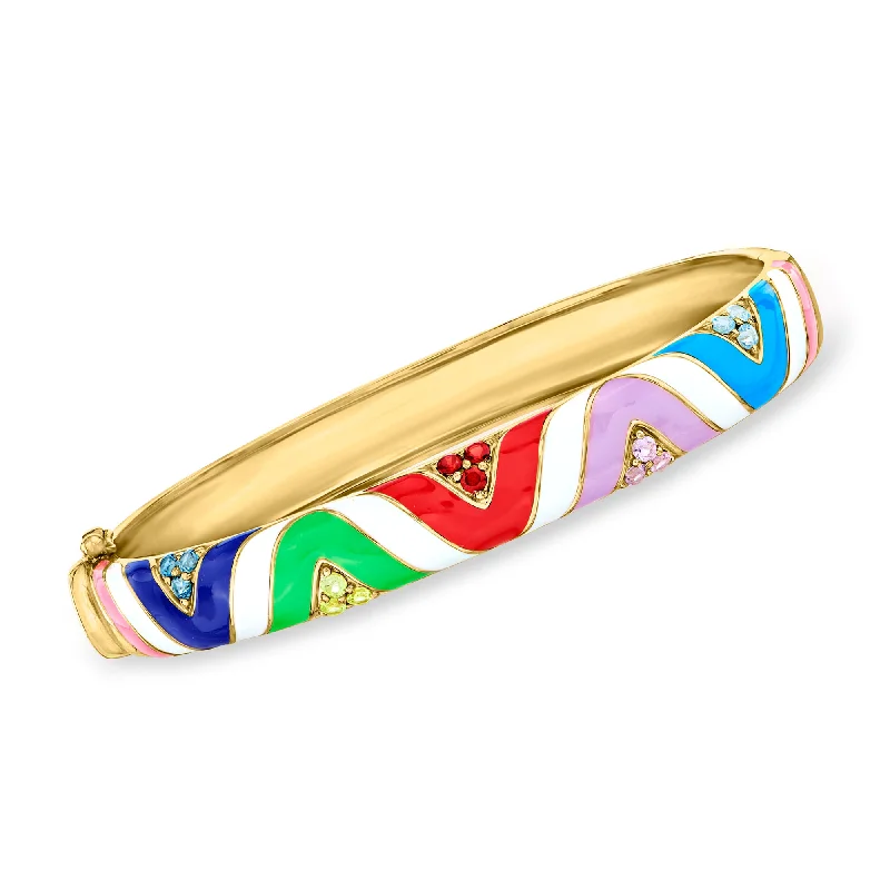 Affordable Luxury Jewelry – Style At A Great Price Ross-Simons Multi-Gemstone and Multicolored Enamel Bangle Bracelet in 18kt Gold Over Sterling Affordable Luxury Jewelry – Style At A Great Price Ross-Simons Multi-Gemstone and Multicolored Enamel Bangle Bracelet in 18kt Gold Over Sterling