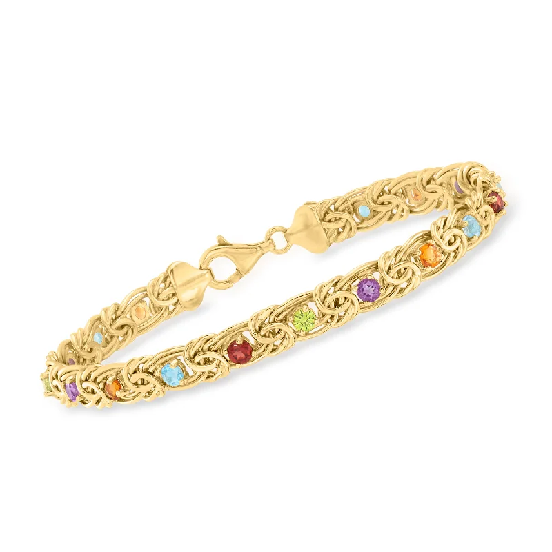 Premium Diamond Jewelry At Once-In-A-Lifetime Discounts Ross-Simons Multi-Gemstone Byzantine Bracelet in 18kt Gold Over Sterling Premium Diamond Jewelry At Once-In-A-Lifetime Discounts Ross-Simons Multi-Gemstone Byzantine Bracelet in 18kt Gold Over Sterling