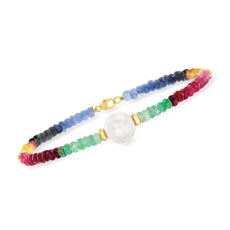 Exclusive Jewelry Sale Event – Shop Now Ross-Simons Multicolored Sapphire and 9.5-10.5mm Cultured Pearl Bracelet in 14kt Yellow Gold Exclusive Jewelry Sale Event – Shop Now Ross-Simons Multicolored Sapphire and 9.5-10.5mm Cultured Pearl Bracelet in 14kt Yellow Gold