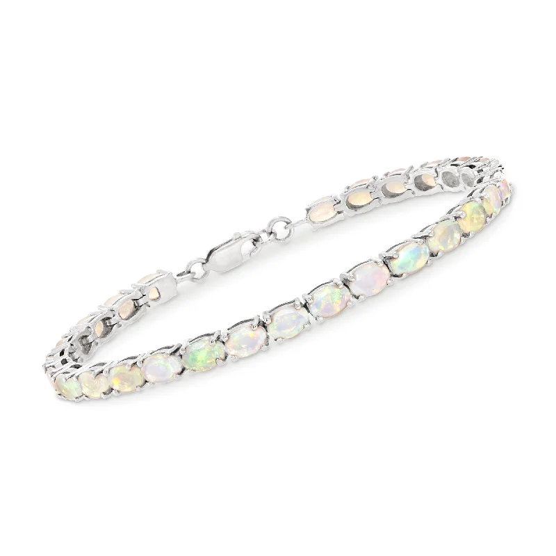 Grab Your Favorite Jewelry At The Lowest Prices Ross-Simons Ethiopian Opal Tennis Bracelet in Sterling Silver