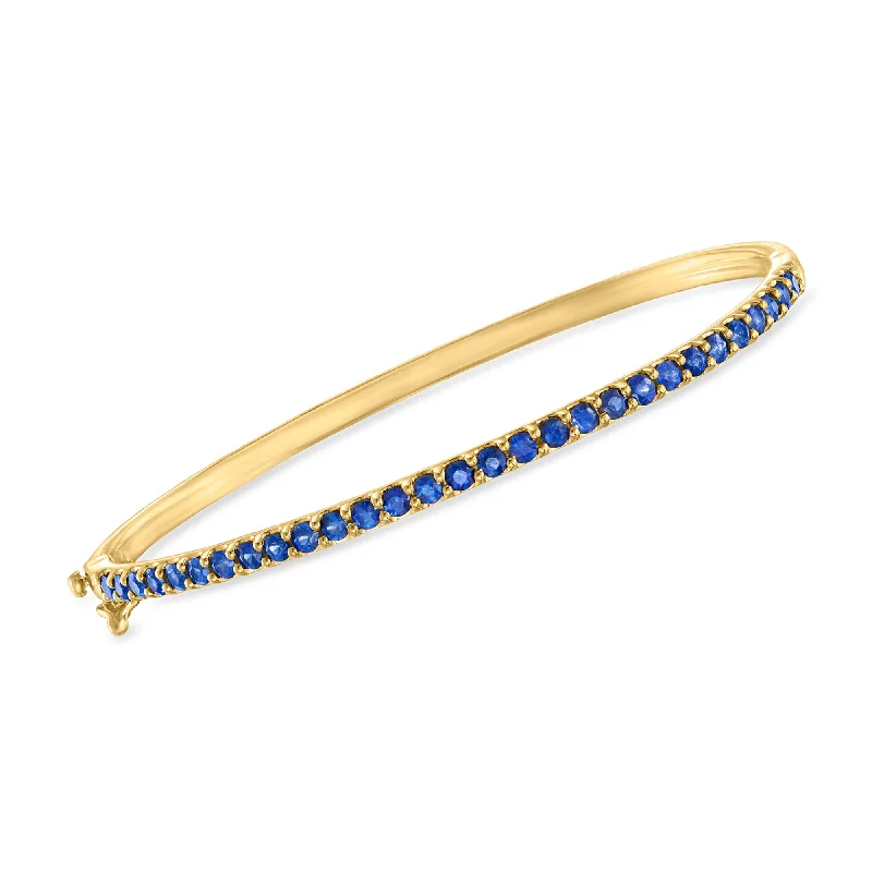 Exclusive Jewelry Markdowns – Limited-Time Offer Ross-Simons Sapphire Bangle Bracelet in 18kt Gold Over Sterling Exclusive Jewelry Markdowns – Limited-Time Offer Ross-Simons Sapphire Bangle Bracelet in 18kt Gold Over Sterling