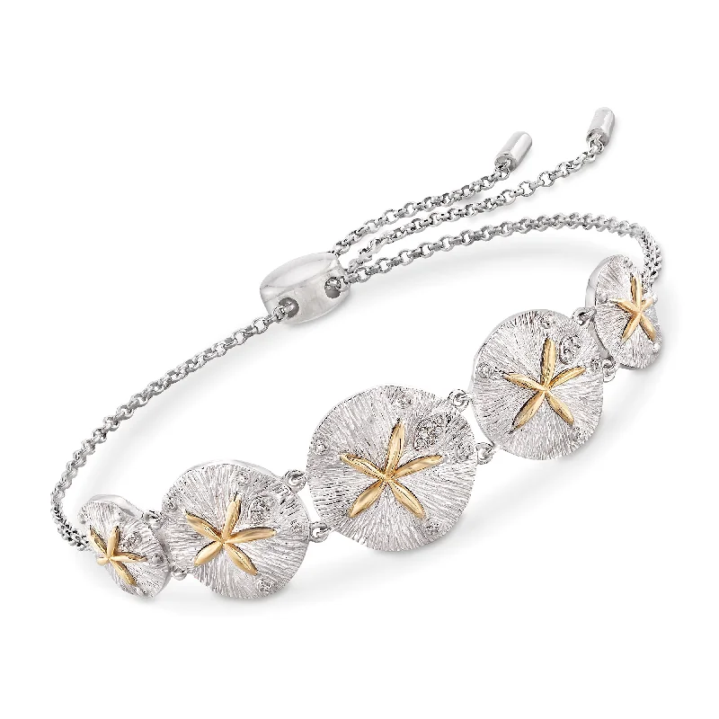 Accessorize For Less – Luxury Jewelry At Affordable Prices Ross-Simons Sterling Silver and 14kt Yellow Gold Sand Dollar Bolo Bracelet Accessorize For Less – Luxury Jewelry At Affordable Prices Ross-Simons Sterling Silver and 14kt Yellow Gold Sand Dollar Bolo Bracelet