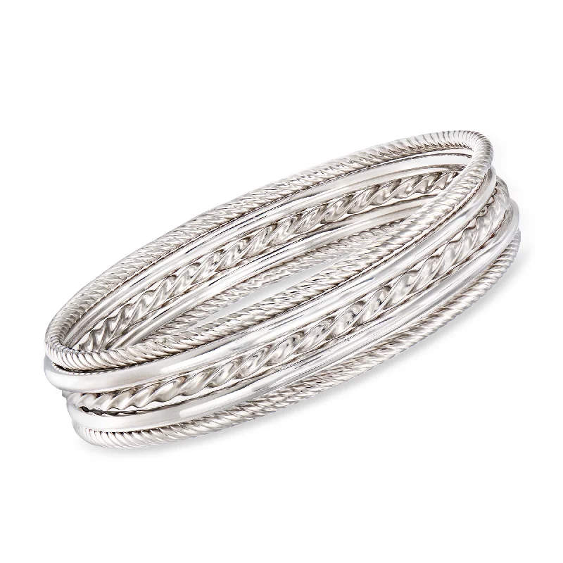 Shop Dazzling Jewelry With Special Promotional Discounts Ross-Simons Sterling Silver Jewelry Set: 5 Bangle Bracelets Shop Dazzling Jewelry With Special Promotional Discounts Ross-Simons Sterling Silver Jewelry Set: 5 Bangle Bracelets