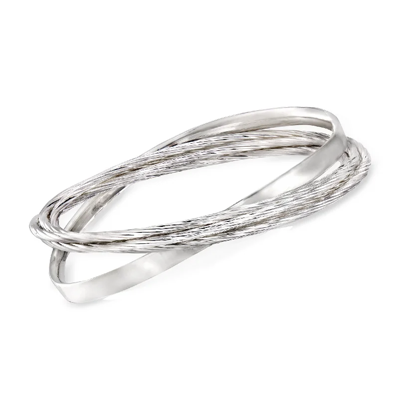 Shop Trending Jewelry With Exclusive Savings Ross-Simons Sterling Silver Textured and Polished Rolling Bangle Bracelet Shop Trending Jewelry With Exclusive Savings Ross-Simons Sterling Silver Textured and Polished Rolling Bangle Bracelet