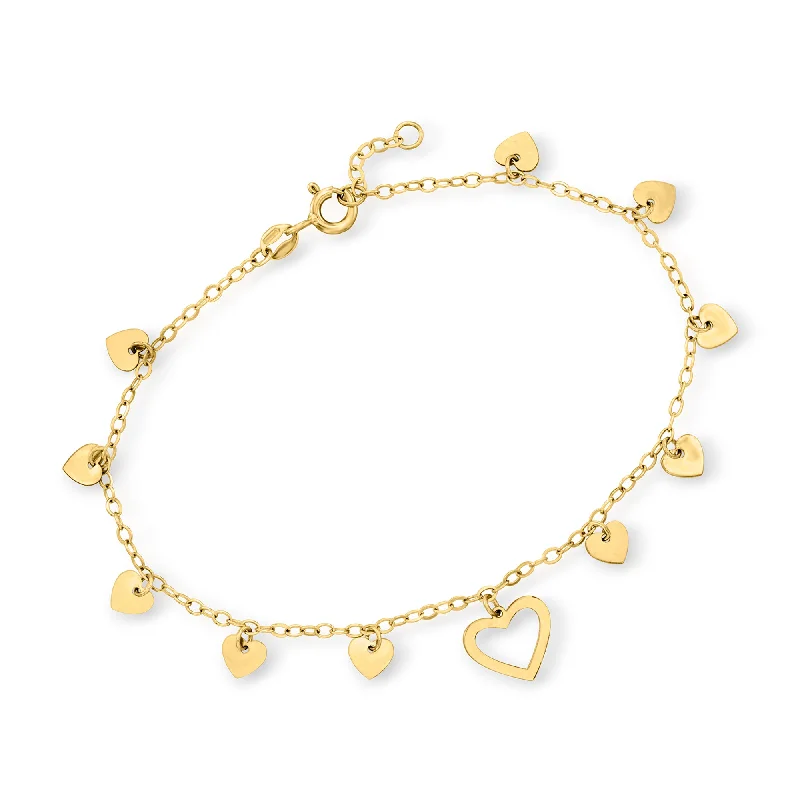 Bestselling Jewelry At Special Promotional Rates RS Pure by Ross-Simons Italian 14kt Yellow Gold Heart Station Bracelet Bestselling Jewelry At Special Promotional Rates RS Pure by Ross-Simons Italian 14kt Yellow Gold Heart Station Bracelet
