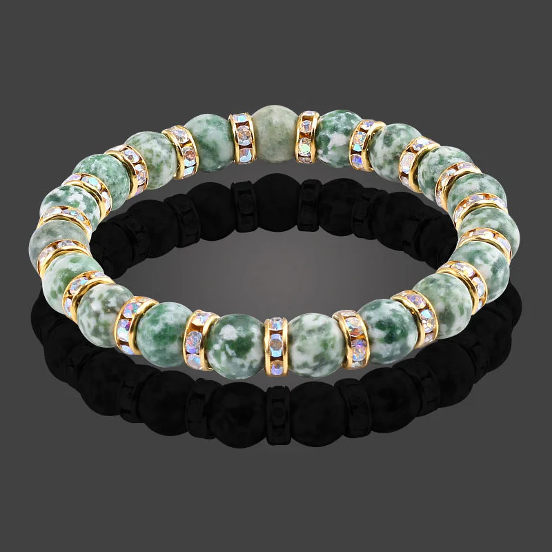 New Fashion Classic Natural Stone Bracelet Crystal Green Bead Bracelets