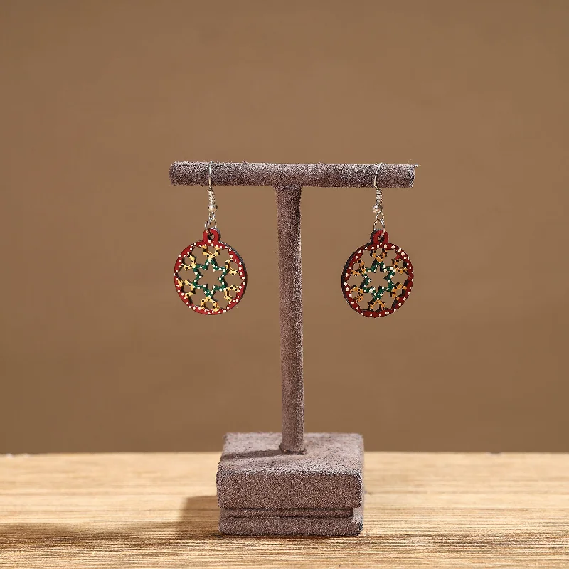 Tikuli Art Handpainted Wooden Earrings