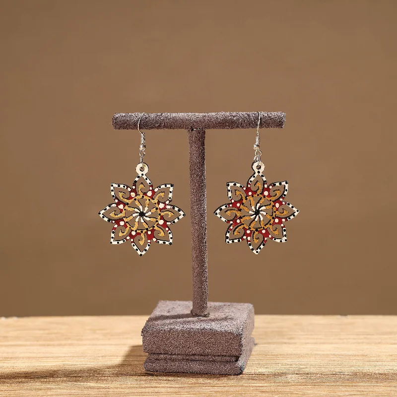 Tikuli Art Handpainted Wooden Earrings