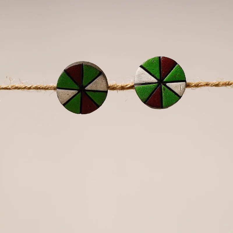 Flash Sale On Stunning Jewelry – Limited Stock Available Bishnupur Handpainted Round Shape Terracotta Stud Earrings Flash Sale On Stunning Jewelry – Limited Stock Available Bishnupur Handpainted Round Shape Terracotta Stud Earrings