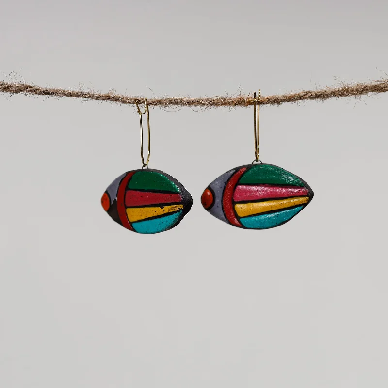 Bishnupur Handpainted Terracotta Earrings