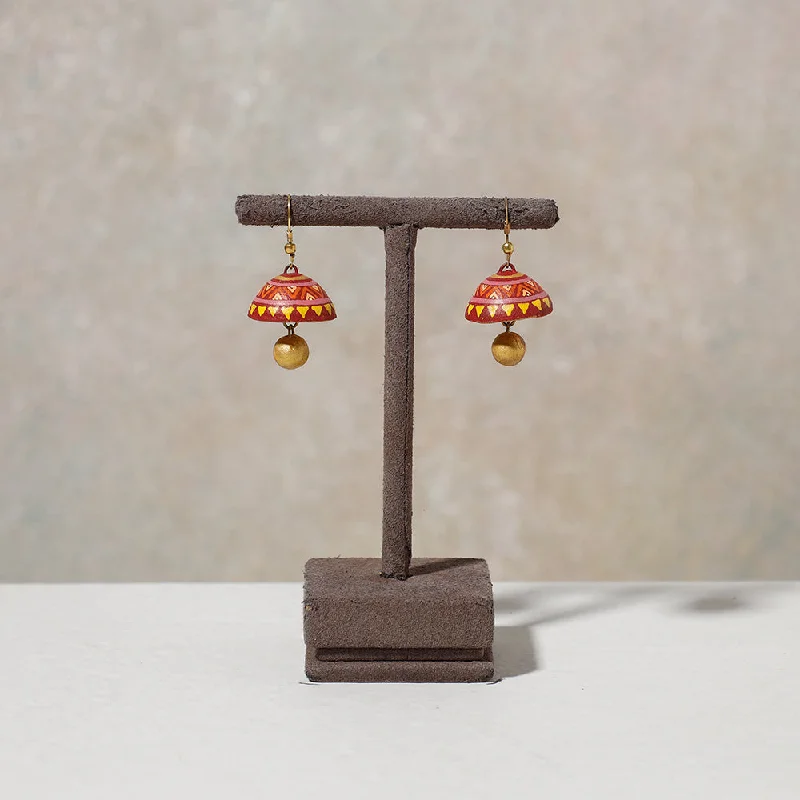 Miniature Handpainted Terracotta Jhumki Earrings