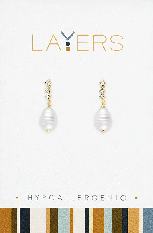 Elevate Your Outfit With Discounted Statement Jewelry Gold Pearl Dangle Stud Layers Earrings Elevate Your Outfit With Discounted Statement Jewelry Gold Pearl Dangle Stud Layers Earrings
