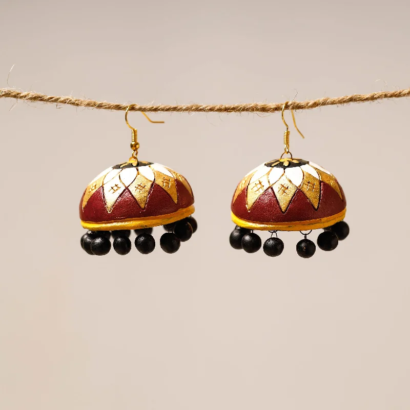 Buy More, Save More On Stunning Jewelry Pieces Bishnupur Handpainted Terracotta Jhumki Earrings 04