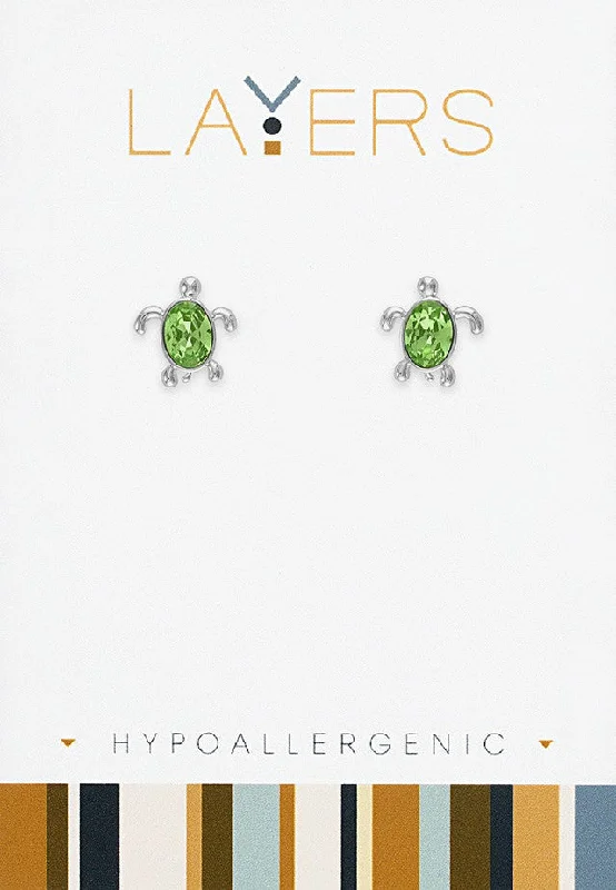 Premium Jewelry, Premium Discounts – Act Fast Silver Chrysolite Turtle Stud Layers Earrings Premium Jewelry, Premium Discounts – Act Fast Silver Chrysolite Turtle Stud Layers Earrings